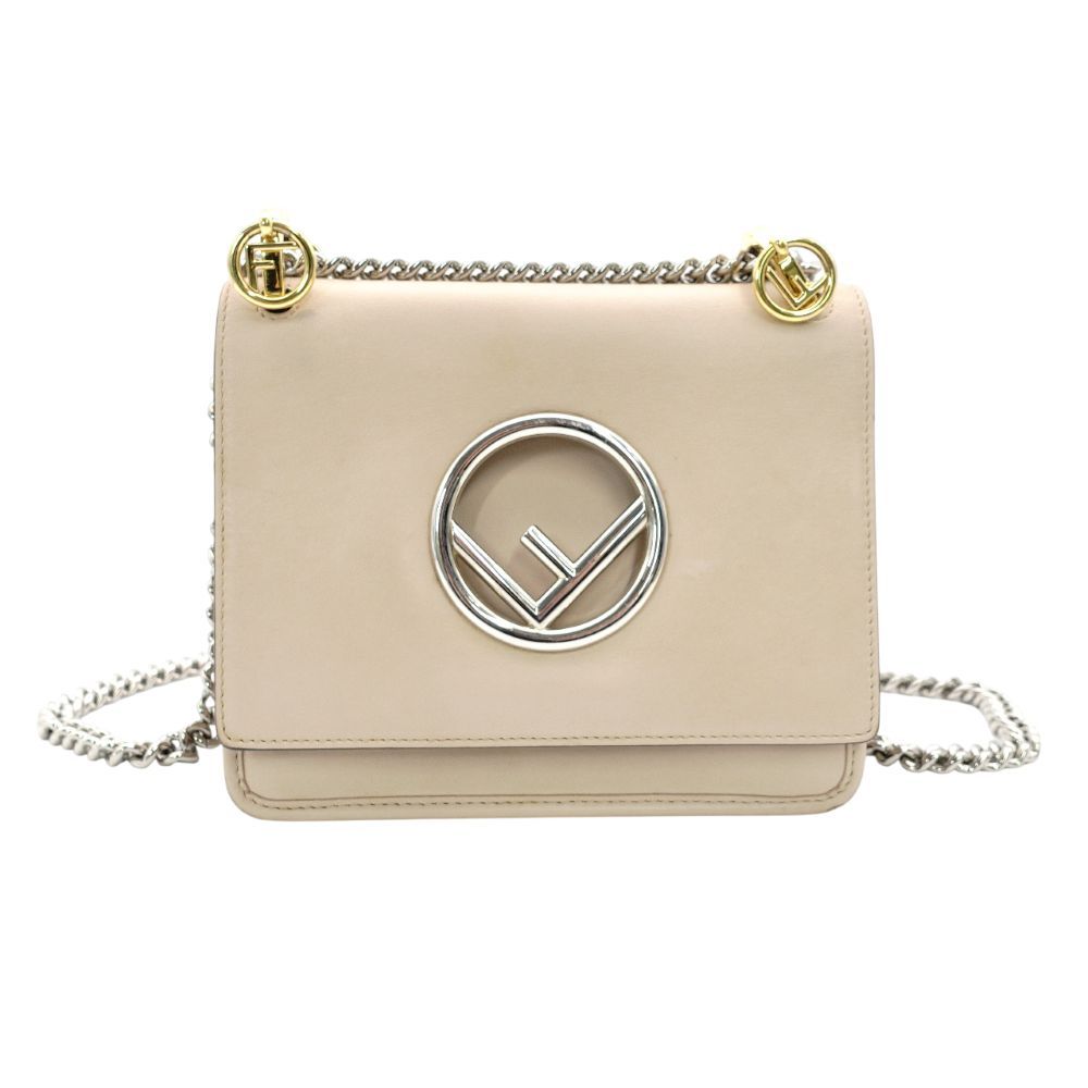 フェンディ FENDI キャナイエフ チェーンショルダーバッグ ベージュ