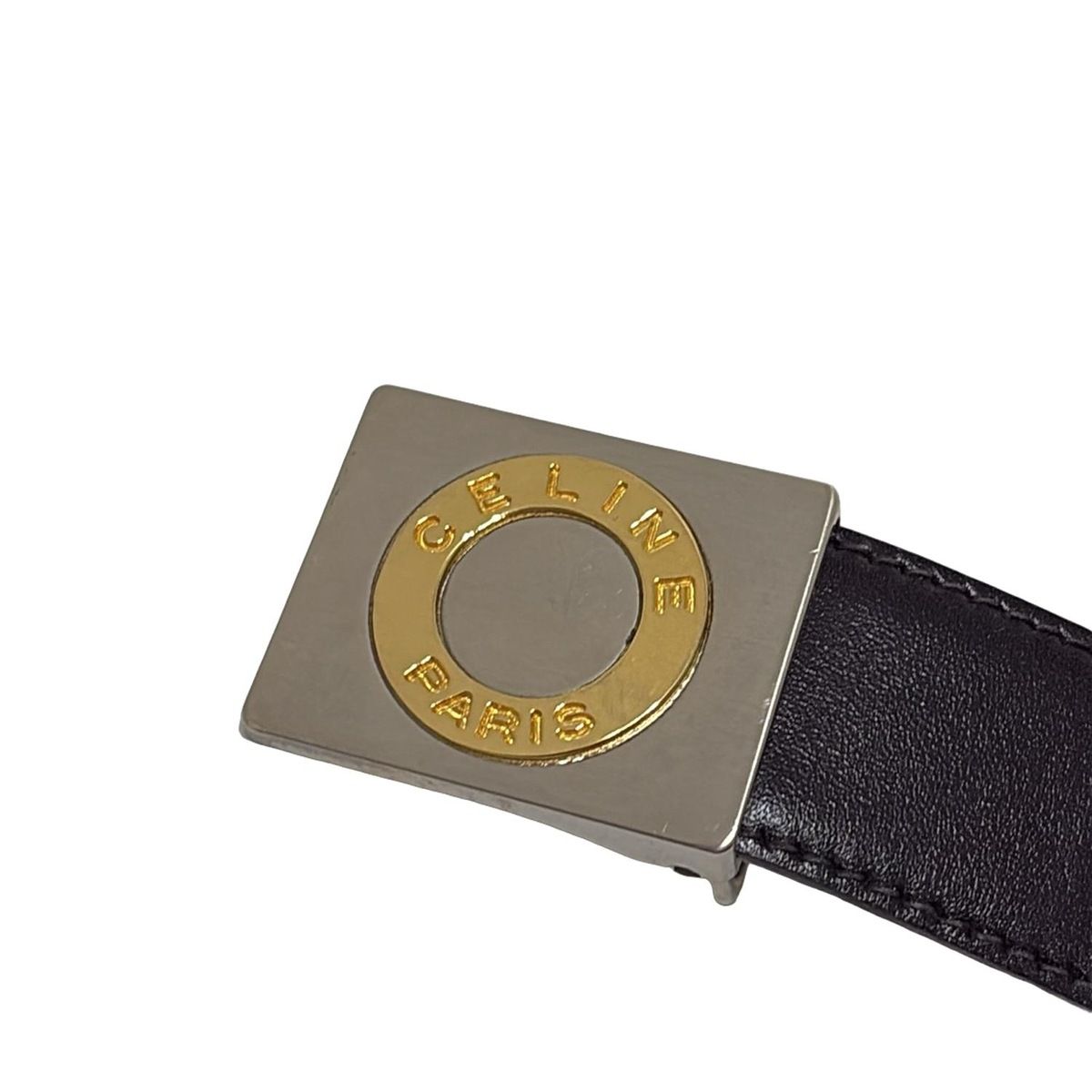 CELINE(セリーヌ) ベルト - 黒×シルバー×ゴールド レザー - メルカリ