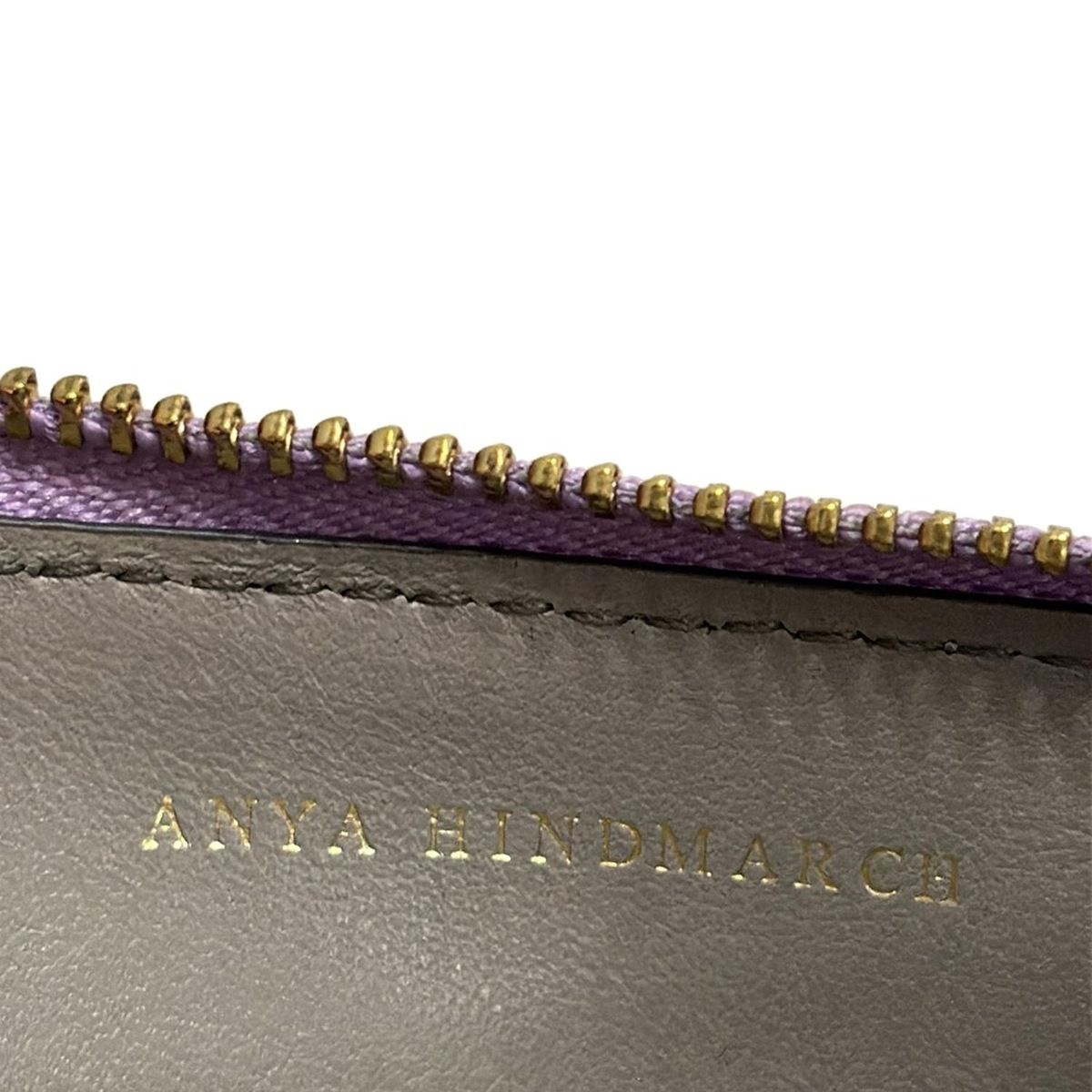  Anya Hindmarch アニヤハインドマーチ コインケース - ピンク メタリック レザー その他 折り財布