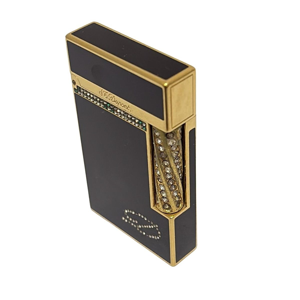 Dupont デュポン ライター 黒 ゴールド ラインストーン
