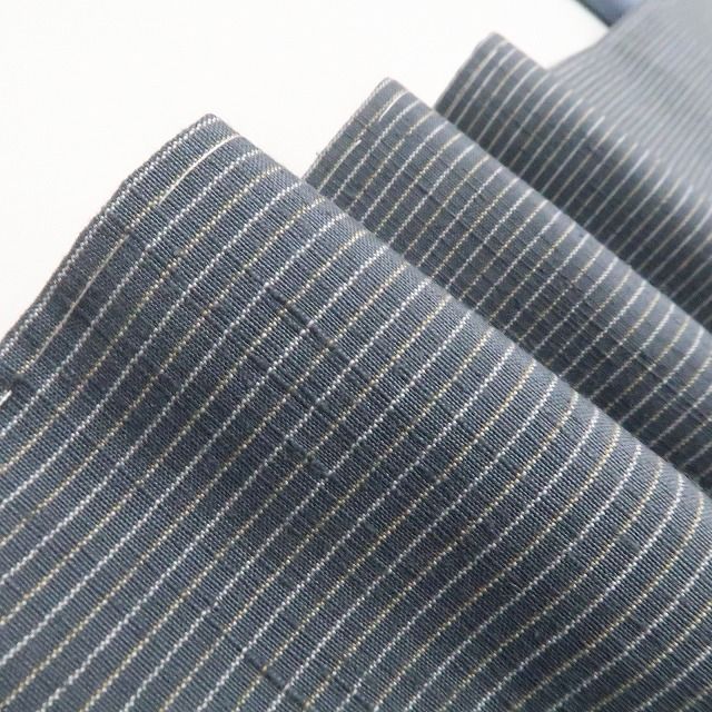 ❁tomihisa❁美品 奥順謹製 はたおり娘 縦縞 着物 正絹 証紙付 仕付け