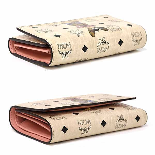 エムシーエム MCM 三つ折りウォレット ヴィセトス ラビット 三つ折り財布 8SXL52 IG001 アイボリー ピンク 未使用品 エムシーエム MCM 三つ折りウォレット ヴィセトス ラビット 三つ折り