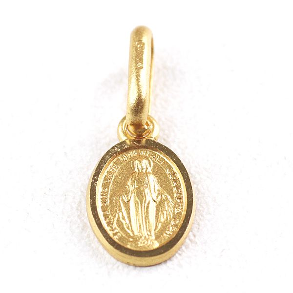 ウノアエレ K 18 YG 聖母マリア メダイ ペンダントトップ S チャーム 750 NJ