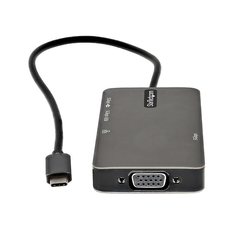 彡StarTech com USB Type Cマルチ変換アダプター C 4 K 30 Hz HDMI または 1080 p VGA 100 W Power Deliveryパススルー対応 5 Gbps USBポート x 3 ギガビット有線LAN 1