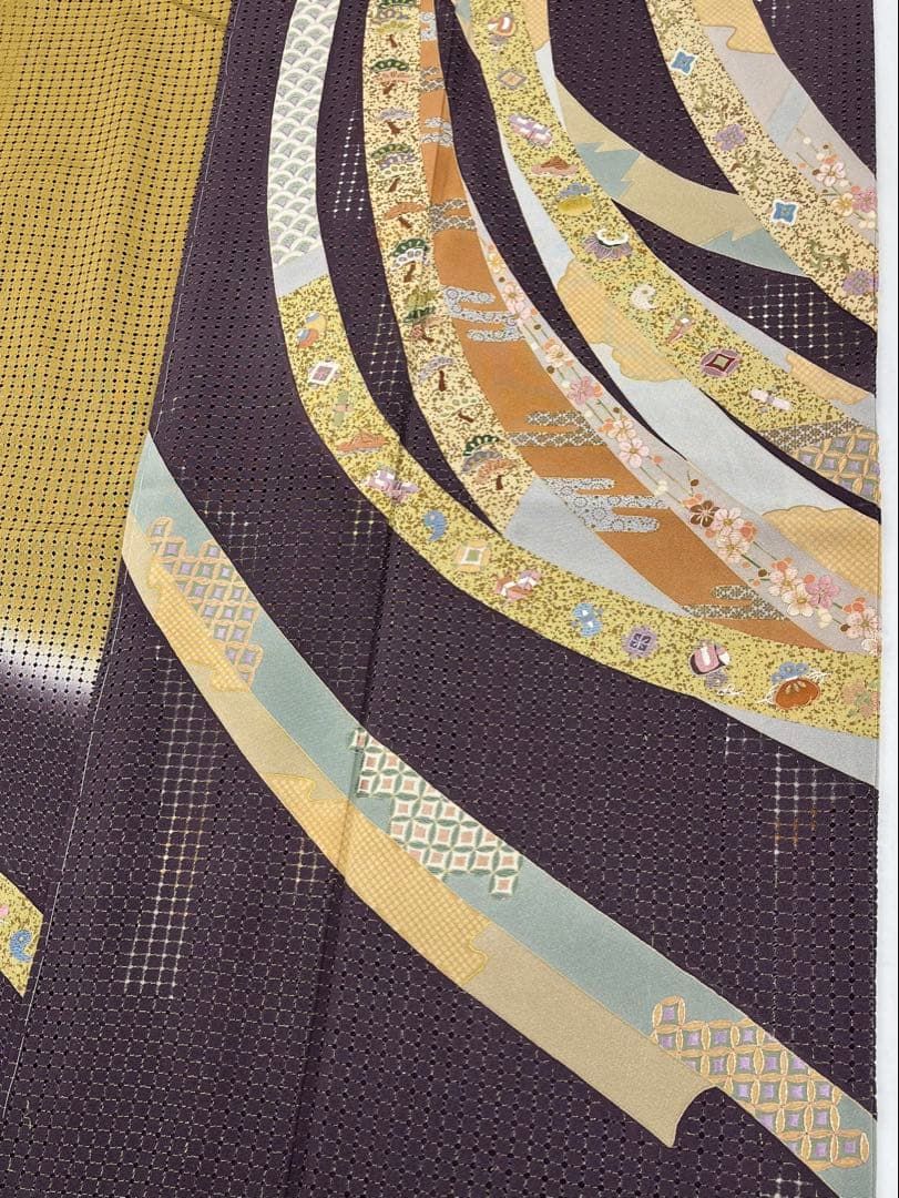  総汕頭刺繍 蘇州刺繍 訪問着 正絹 躾糸付き A 127 訪問着 付け下げ 着物