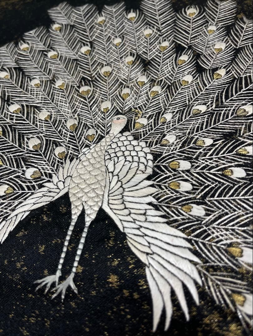 蘇州刺繍 袋帯 孔雀 鳥 正絹 お太鼓柄 D236 - メルカリ