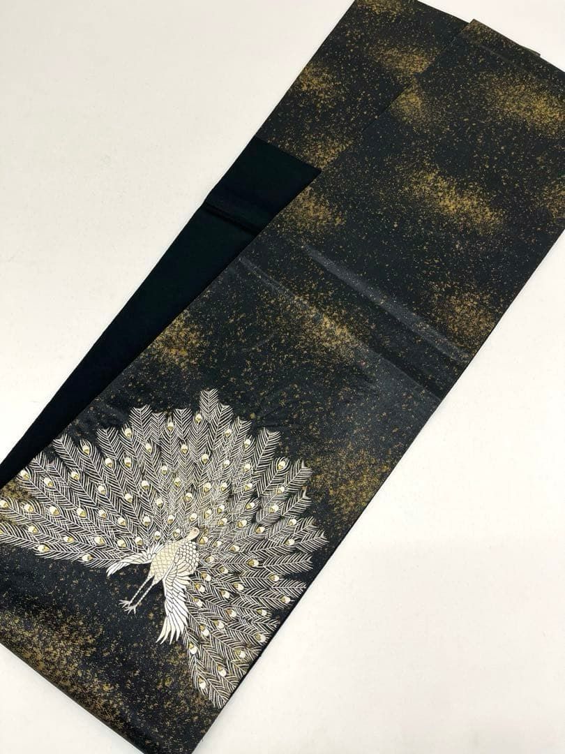  蘇州刺繍 袋帯 孔雀 鳥 正絹 お太鼓柄 D 236 袋帯 帯