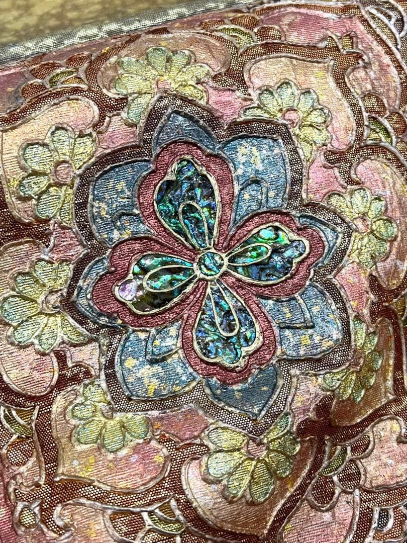 螺鈿細工 袋帯 華紋 正絹 お太鼓柄 D 234