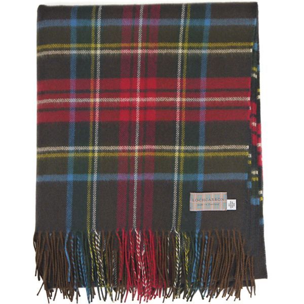 ウール ストール ブランケット ギフト ラグ 大判 ロキャロン タータン チェック レディース 英国 おしゃれ ひざ掛け メンズ アンティークスチュアートブラウン