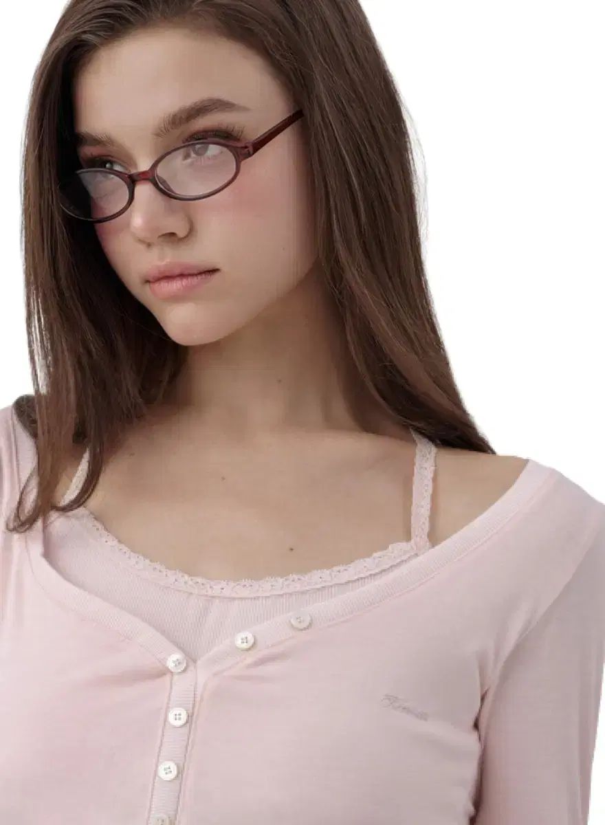 Kleesier クリーシエ アメリ レース レイヤード トップス ピンク