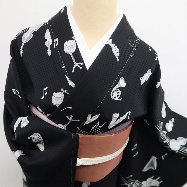 正絹 ドット モノトーン 小紋 着物 A2132 正絹 ドット モノトーン 小紋 着物 A2132