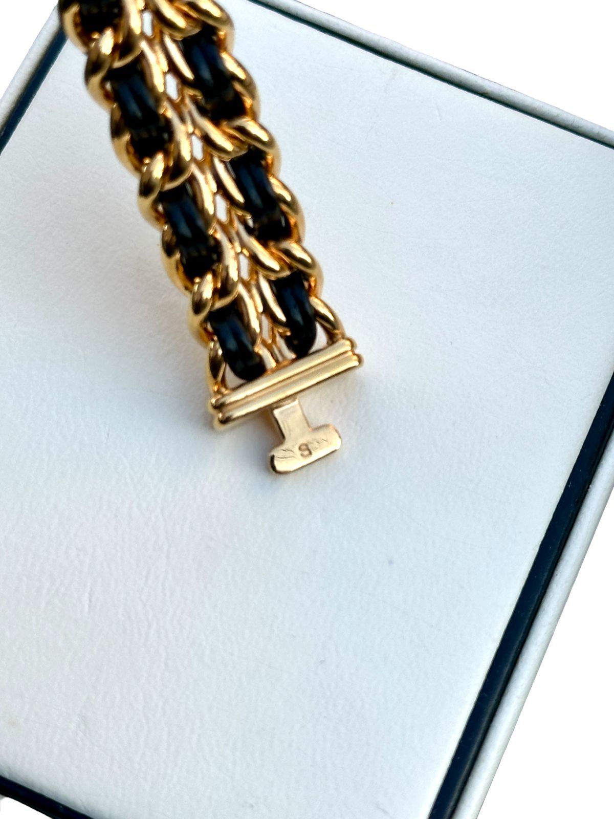 レディース クオーツ黒文字盤ゴールド電池交換済