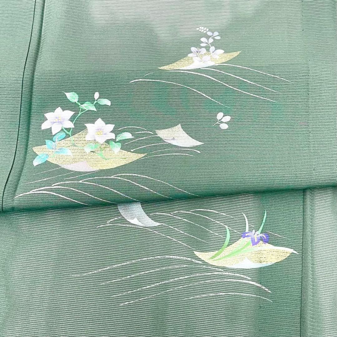  着物と帯 時流 SK 25707 s 正絹 夏着物 付下げ 花筏 あやめ 駒絽 訪問着 付け下げ 着物