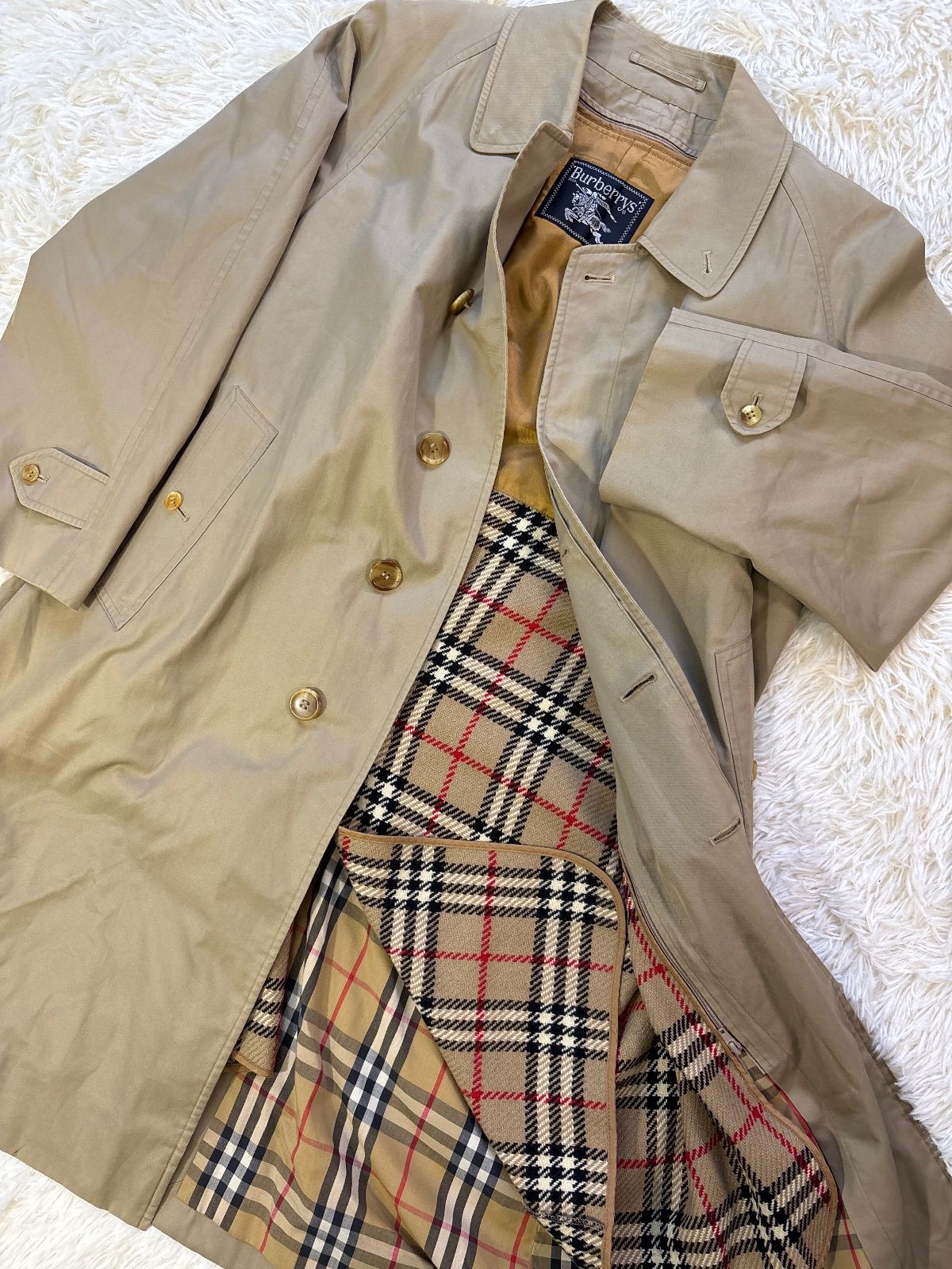 BURBERRY バーバリー コート メンズM相当 裏地ライナー付き ベージュ