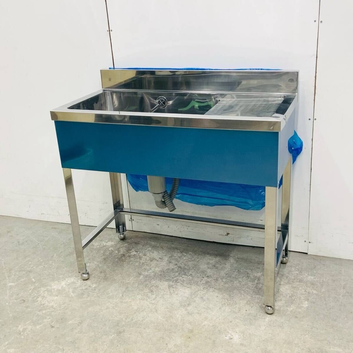 B級品 右水切1槽シンク W 900×D 450×H 800 流し台 ステンレスシンク 業務用シンク 厨房