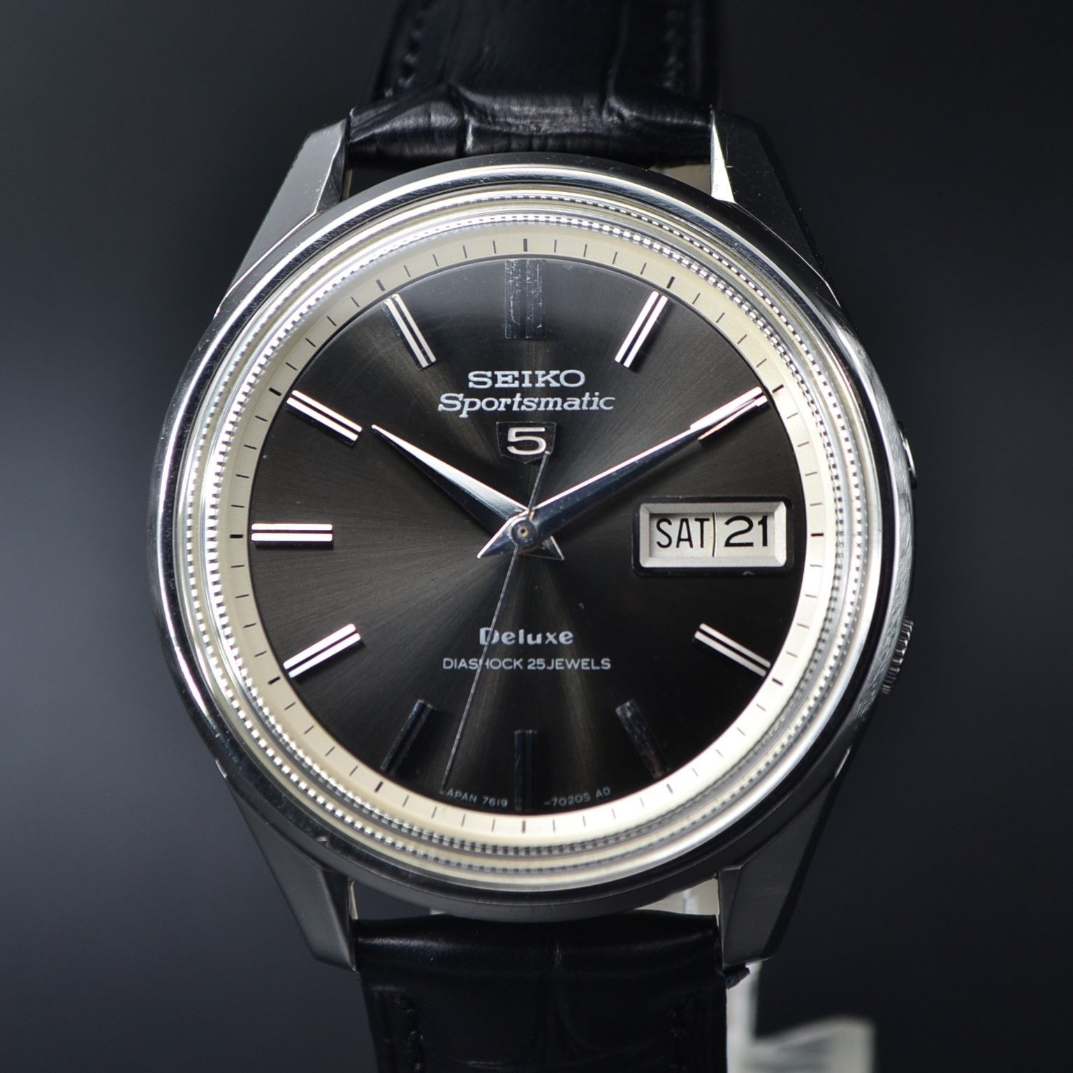 OH済 ビンテージ SEIKO 5 ブラック