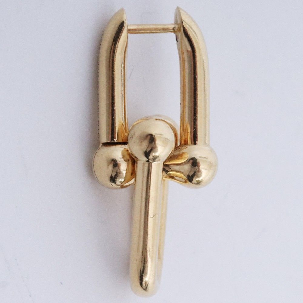 TIFFANY-CO. ハードウェア リンク ピアス ミディアム 750 K 18 YG イエローゴールド