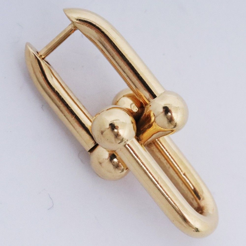 TIFFANY CO ハードウェア リンク ピアス ミディアム 750 K 18 YG イエローゴールド