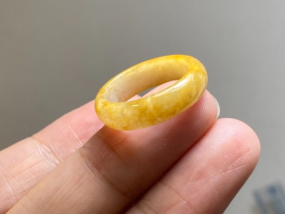 L15-125 糯氷種 14.0号 ミャンマー産産 A貨 本翡翠 くりぬき リング