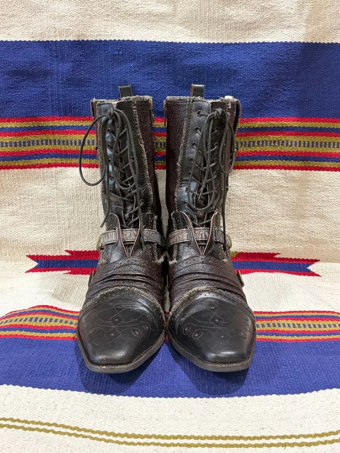 ウェスタン レースアップ グランジ ブーツ