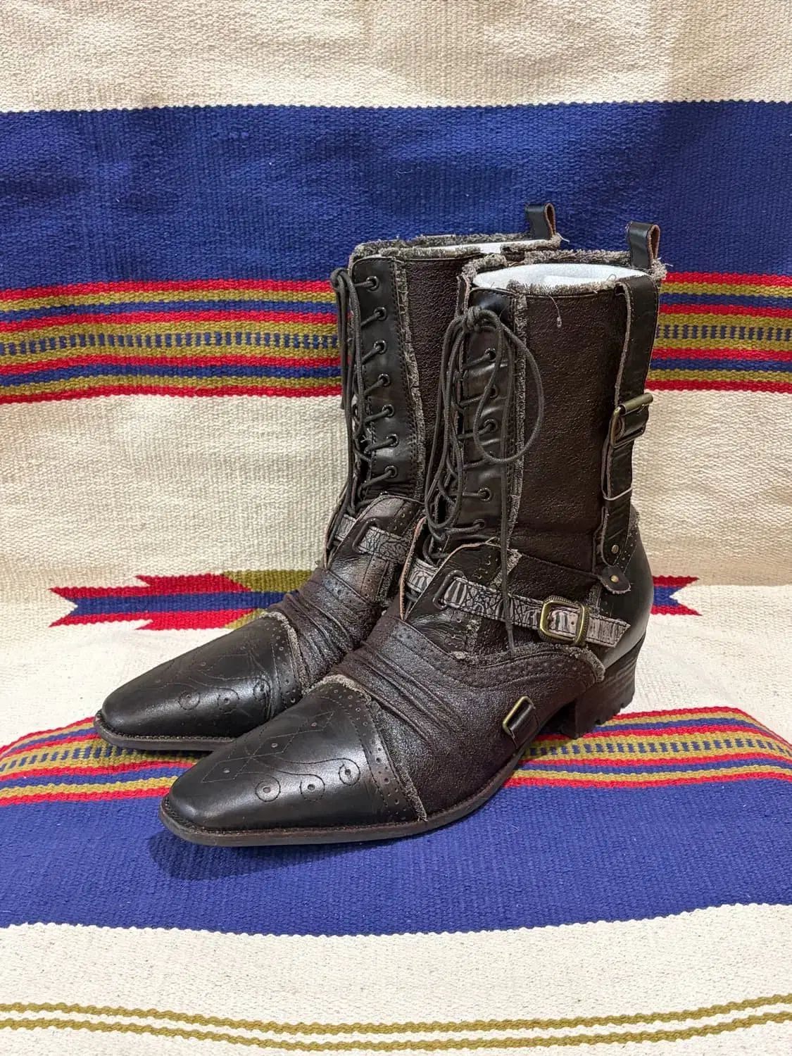 ウェスタン レースアップ グランジ ブーツ