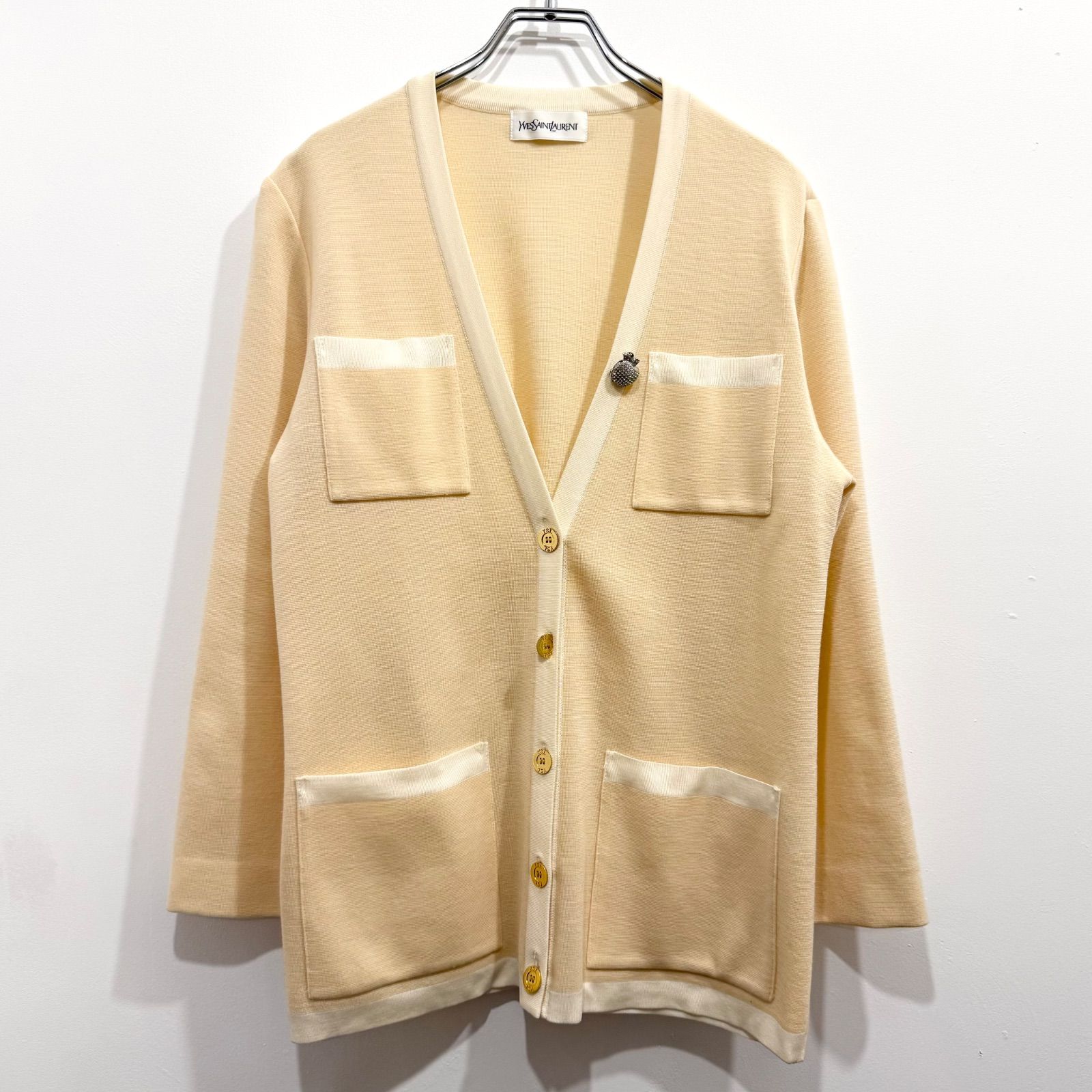 【美品】Yves Saint Laurent　ロングカーディガン　羽織　金ボタン 中古・古着通販】Yves Saint Laurent (イヴサンローラン) 金ボタン