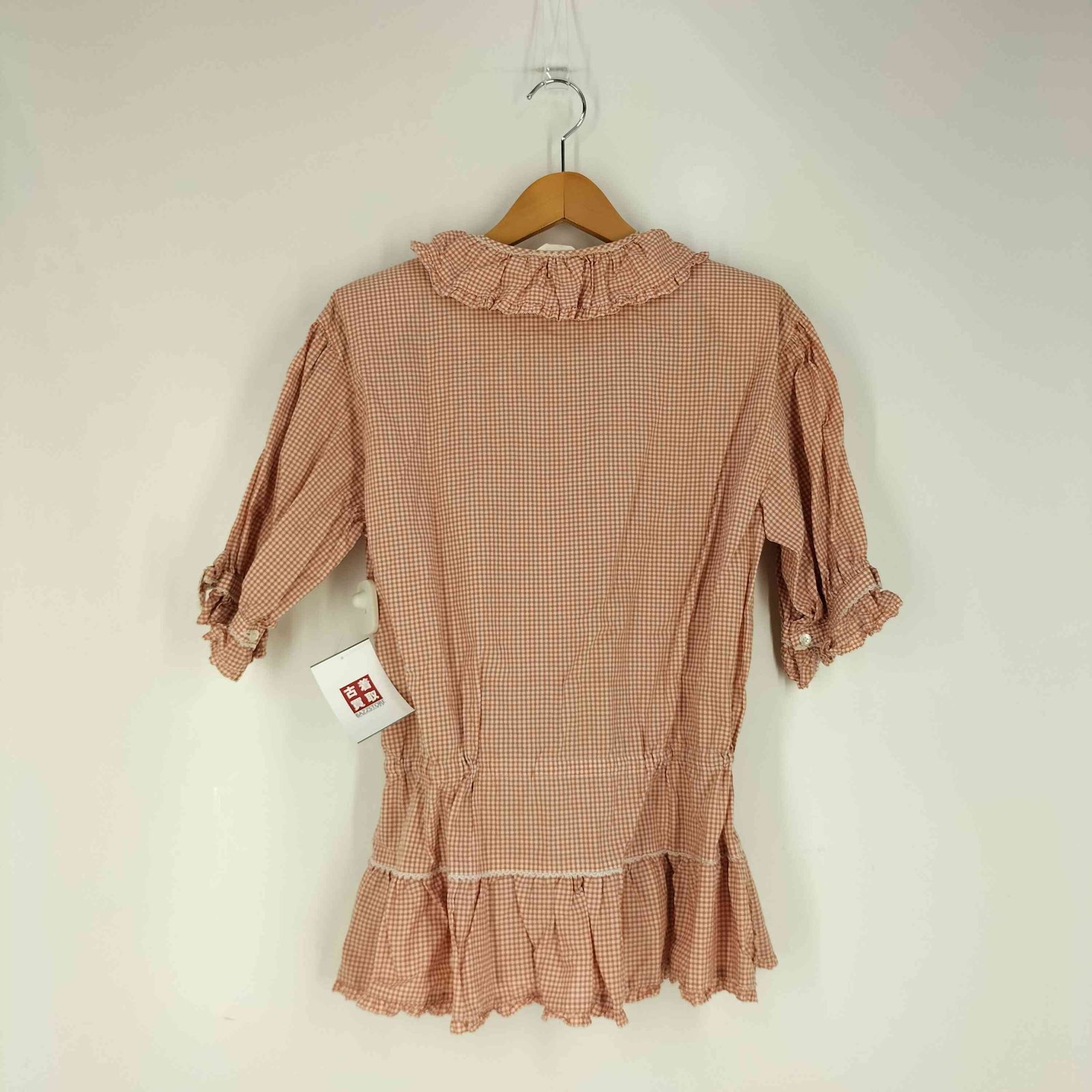【新品未使用】ピンクハウス　フリルチェックシャツ　ピコフリル　リボン　ギャザー ピンクハウス フリルチェックシャツ ピコフリル リボン ギャザー
