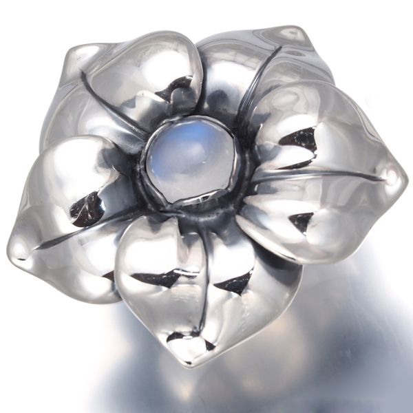 ジョージジェンセン リング ムーンストーン 562A フラワー 11号