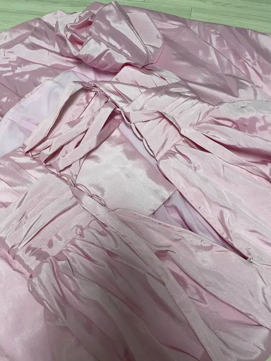  み ピンク シャーリング ロング ドレス その他 ワンピース