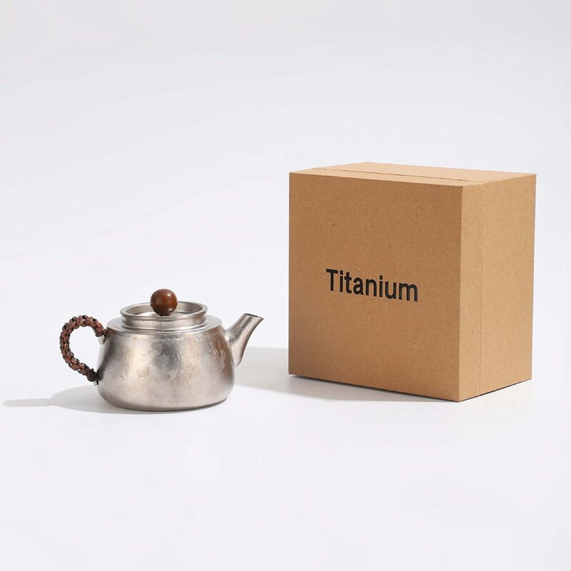 チタン 純Ti 急須 小 ティーポット お茶ポット 350 mlI 軽量 ガス火 IH オール熱源対応 茶ポット シンプル チタン製ケトル 直火対応 キャンピング 登山 調理器具 クッカー コーヒー キャンプ