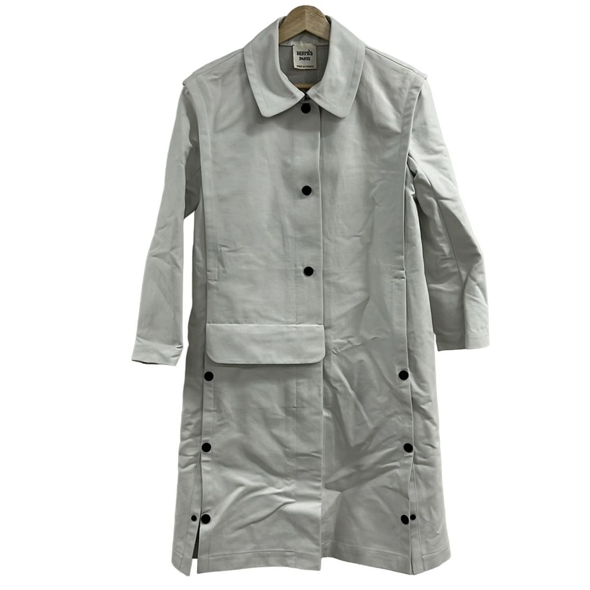 HERMES(エルメス) コート サイズ34 S レディース美品 - ライトグレー