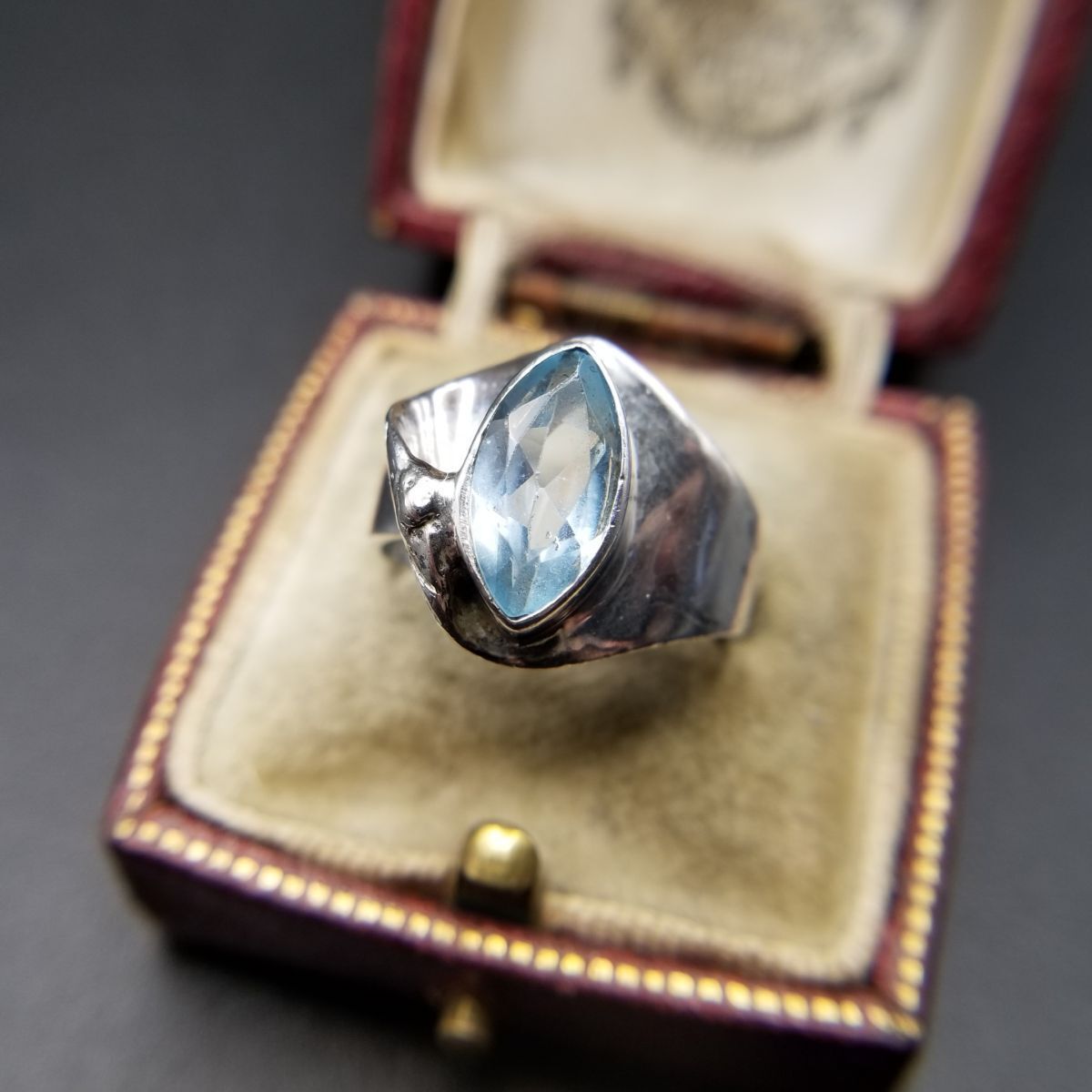 トパーズ マーキスカット ファセット アシンメトリー 925 注文