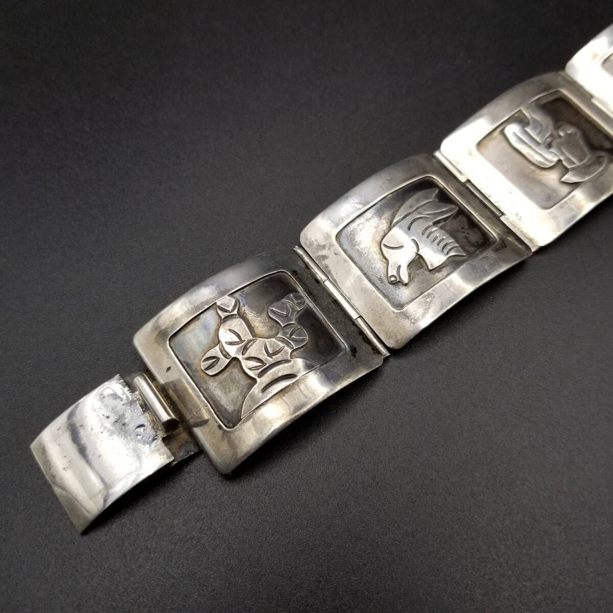 メキシコ 925 シルバー 農村風景 シエスタ サボテン 彫刻 ヴィンテージ