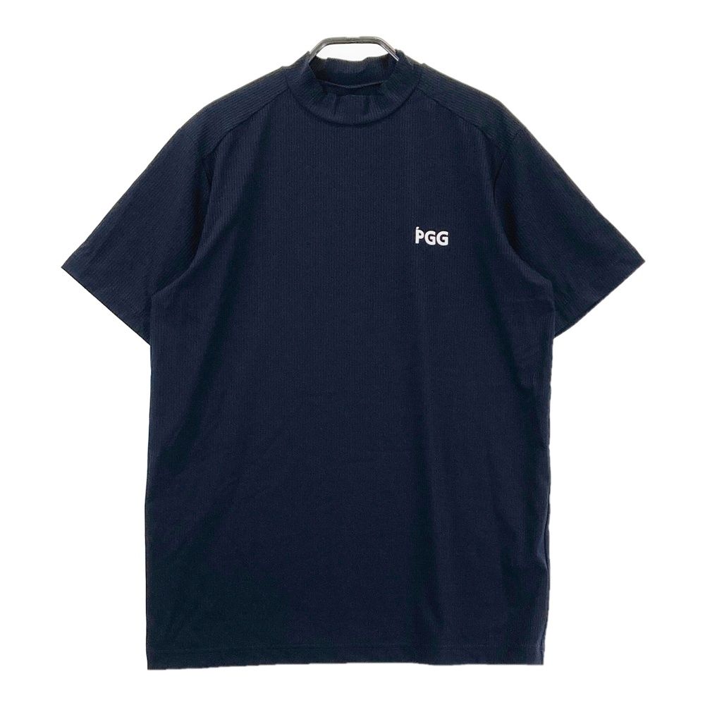 サイズ 5 PGG PEARLY GATES パーリーゲイツ 半袖ハイネックTシャツ ネイビー系 ゴルフウェア メンズ ストスト