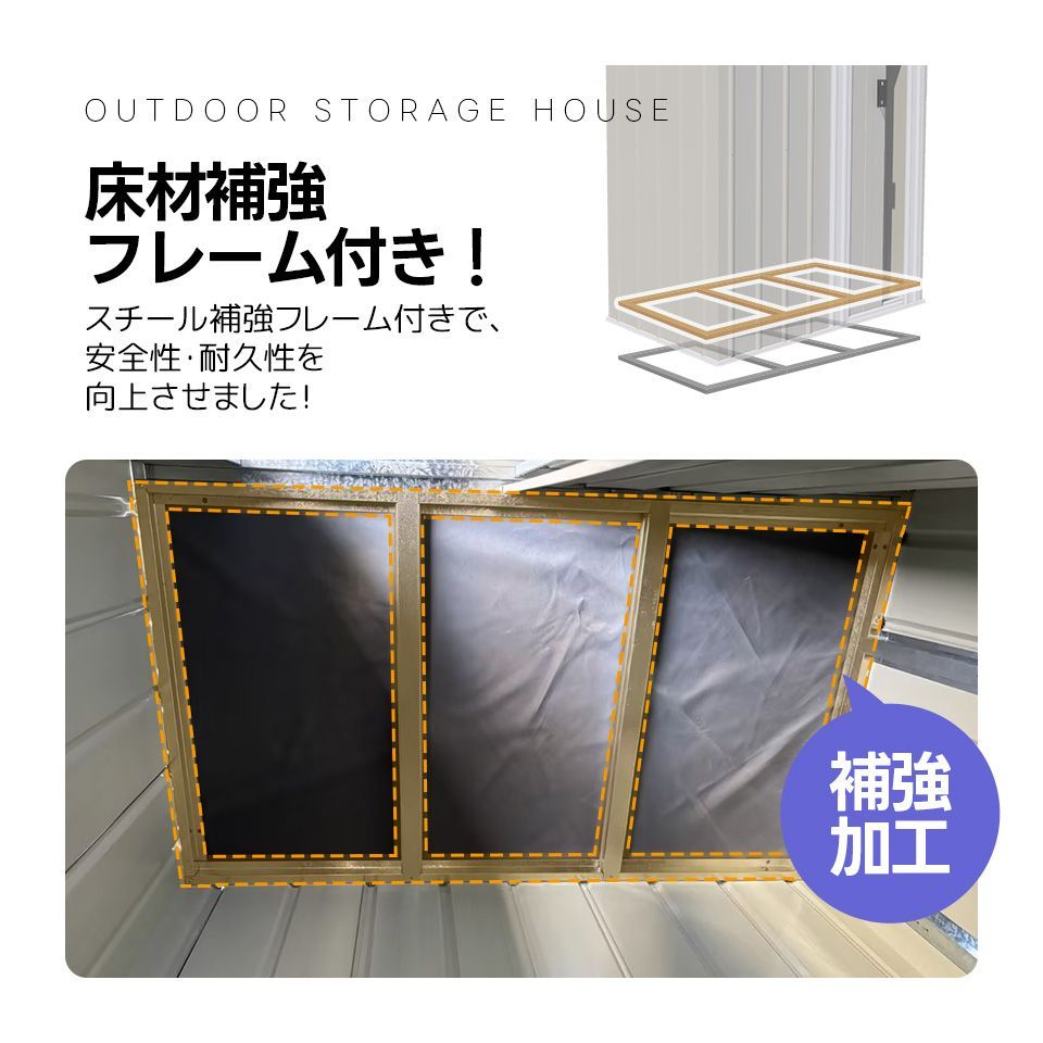 タイムセール！【可動棚なし】大型戸外収納庫 水とさびに強い スチール 