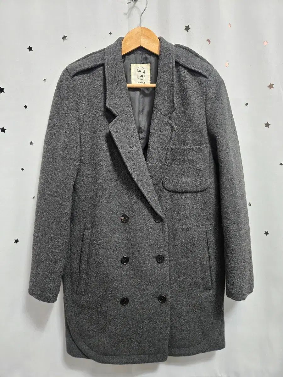TOMBOY ダブル ブレスト コート グレー 80