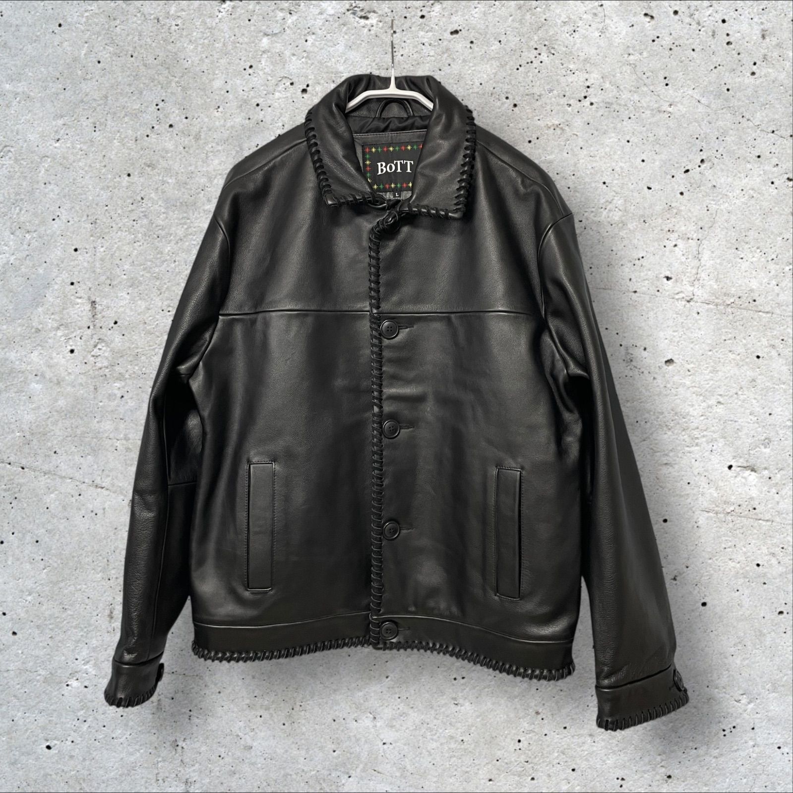 定価:143000円 BOTT Stitched Leather Jacket 243BoTT05 ブラック L 