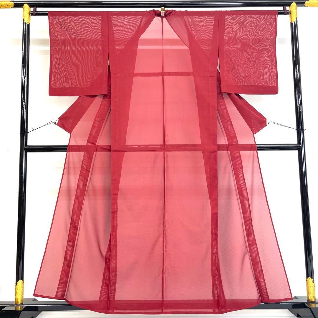 着物と帯 時流 SK 25695 s 正絹 夏着物 色無地 赤 絽