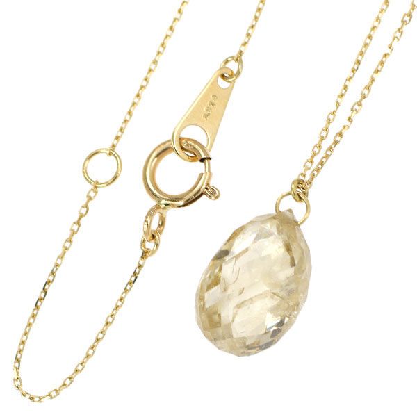 K 18 YG ブリオレットカット ダイヤモンド ペンダントネックレス 3.274 ct FLYB I 2