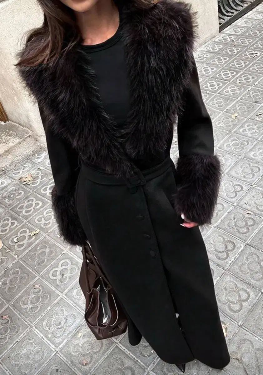 ブラックファーKARA カラ ロングコート