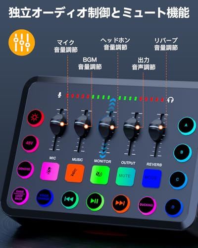 新品】ゲーミングオーディオミキサー オーディオインターフェース