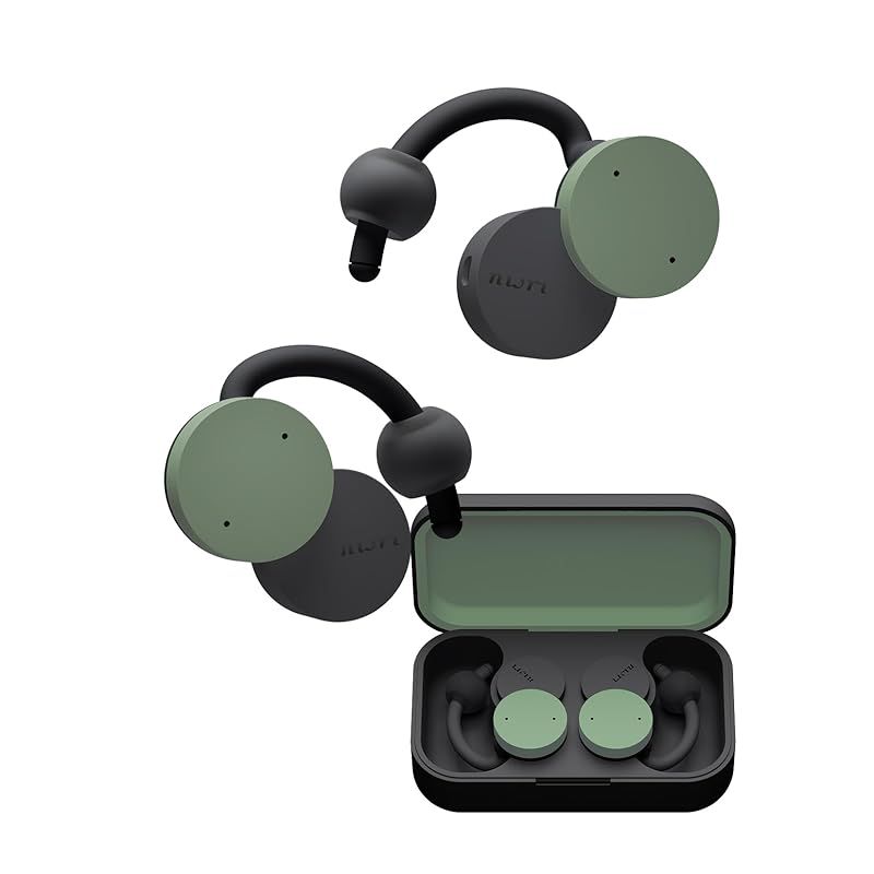 彡nwm ヌーム オープンイヤー型 完全ワイヤレス 耳スピーカー nwm DOTS 耳をふさがない イヤホン 耳スピ Bluetooth 5.3 NTT sonority モスグリーン 1