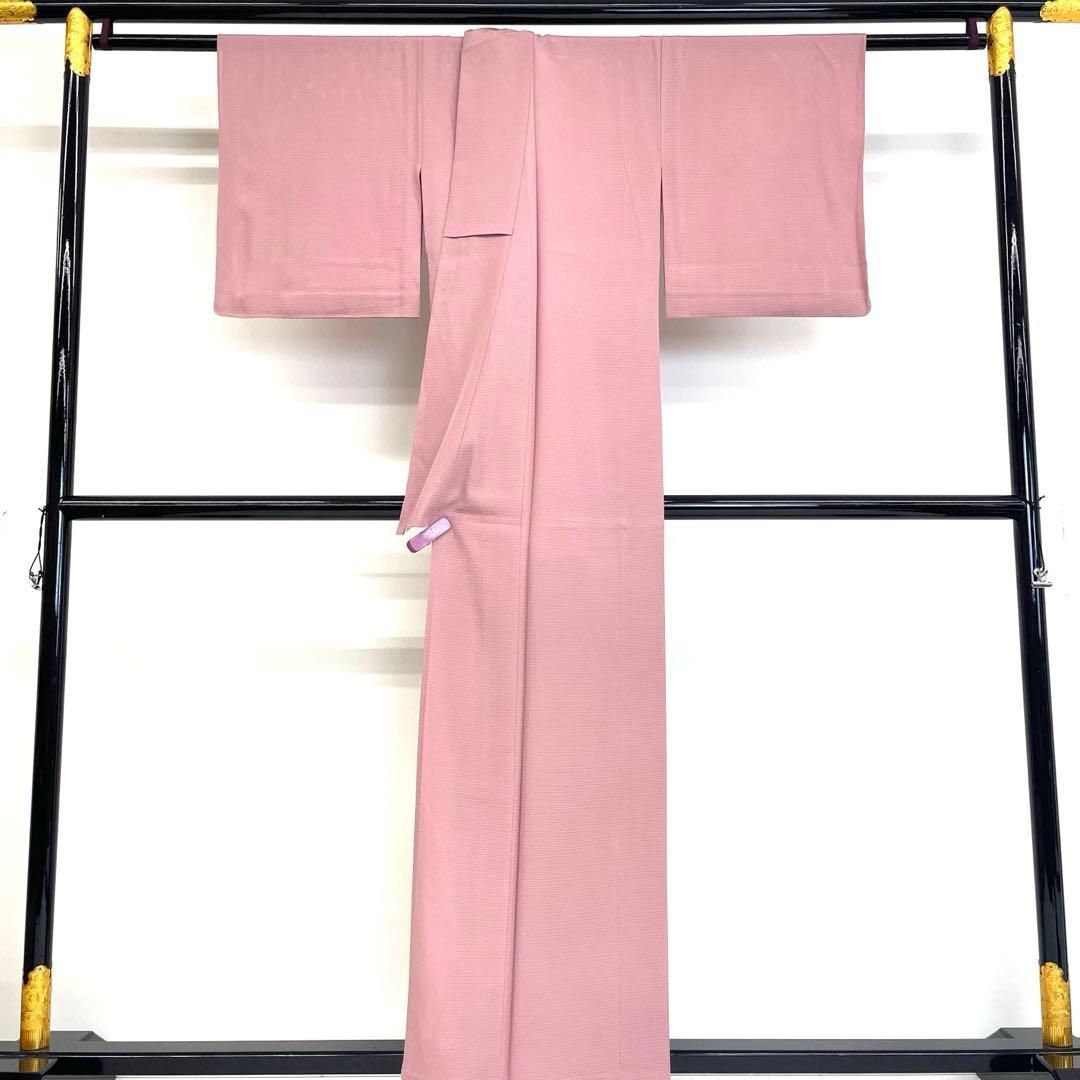 着物と帯 時流】SK25690s◇正絹 夏着物 色無地◇絽 一つ紋 ピンク美品