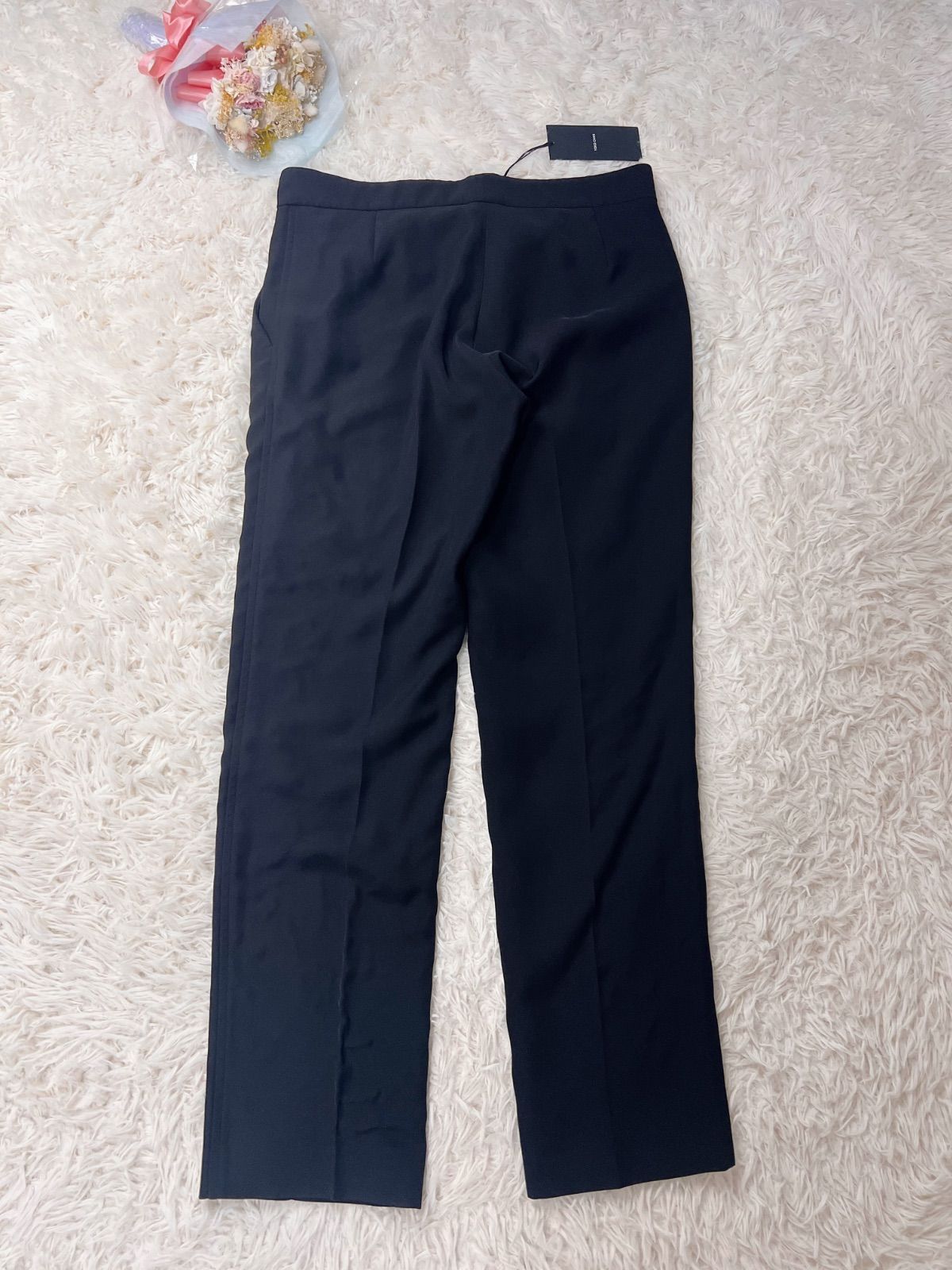 YOKO CHAN ヨーコチャン センタープレスパンツ 黒