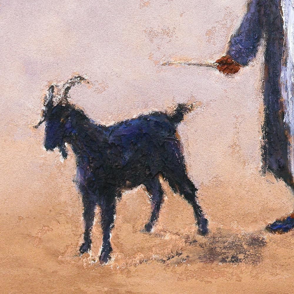 真作】【WISH】多田博一「バザールの羊」油彩 10号 ◇一枚の絵取扱作品