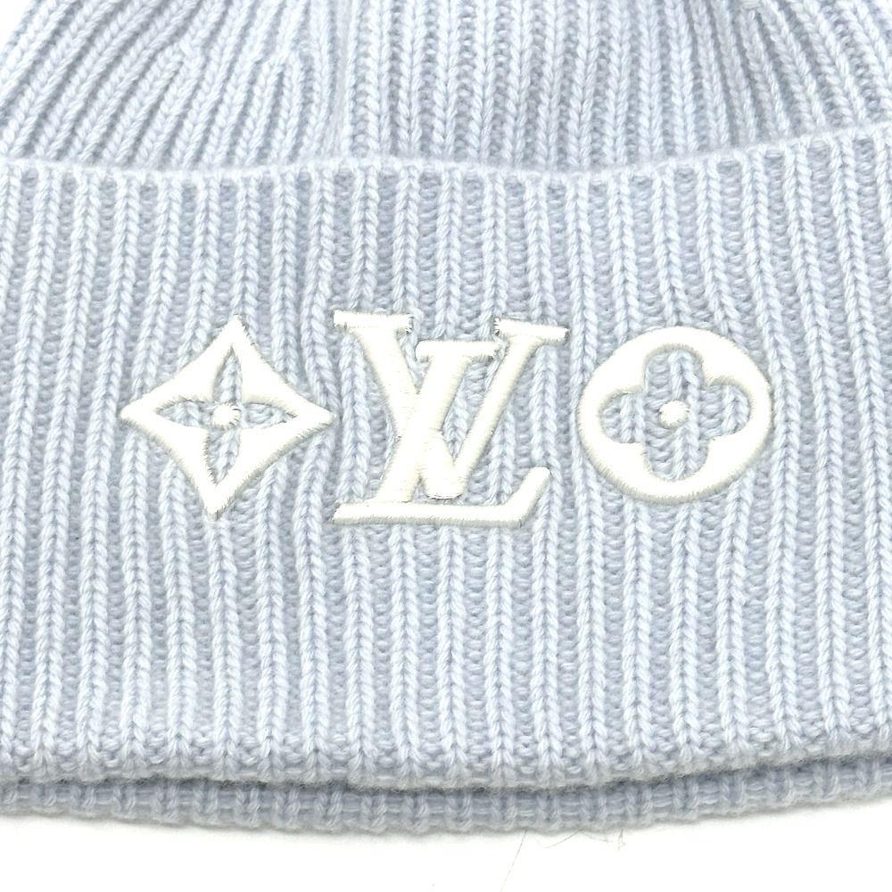  LOUIS VUITTON ルイヴィトン ニット帽 ビーニー LV ヘッドライン M 93262 ウール ブルーシエル ニット帽 ビーニー 帽子