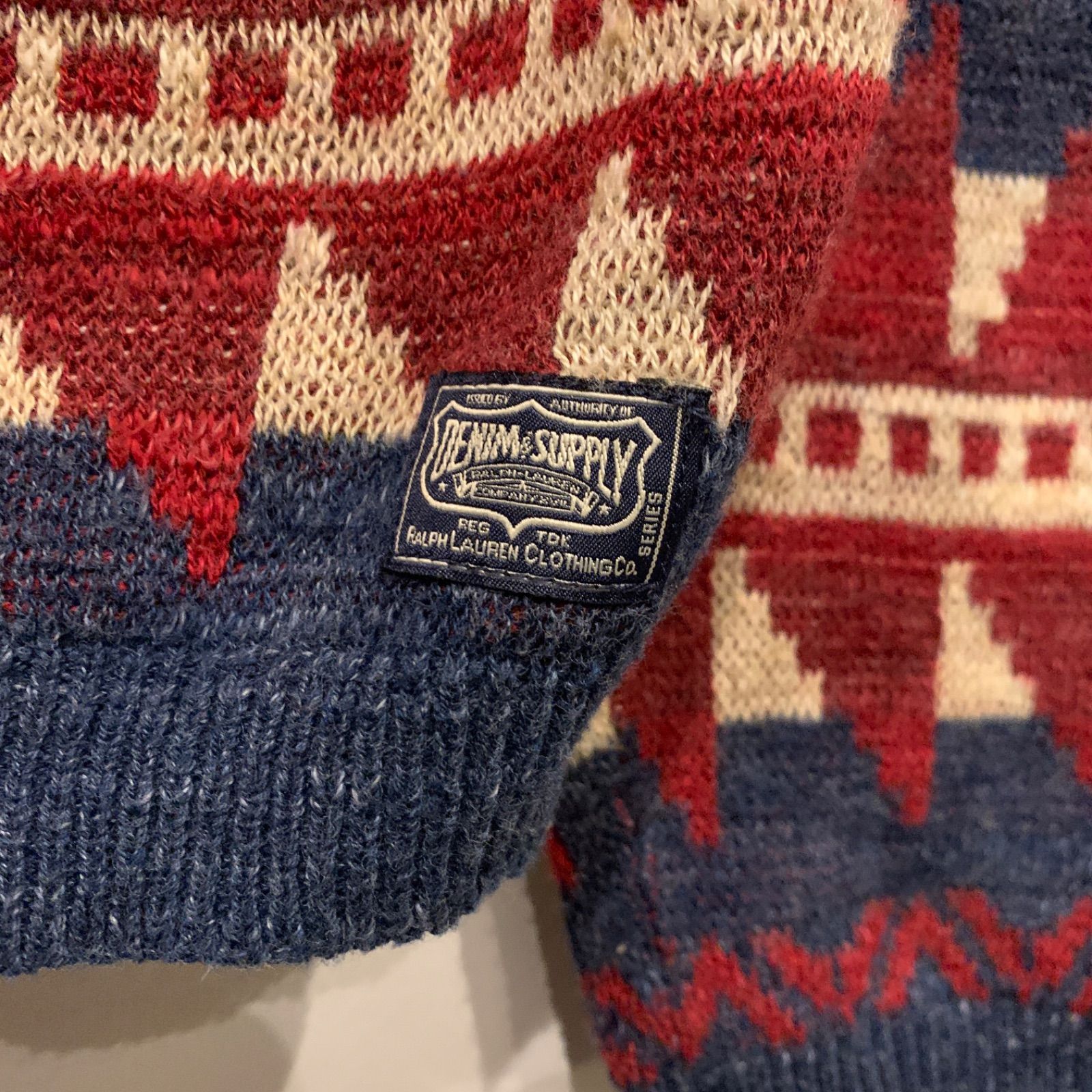 DENIM&SUPPLY RALPH LAUREN ネイティブ柄カーディガン ショールカラー
