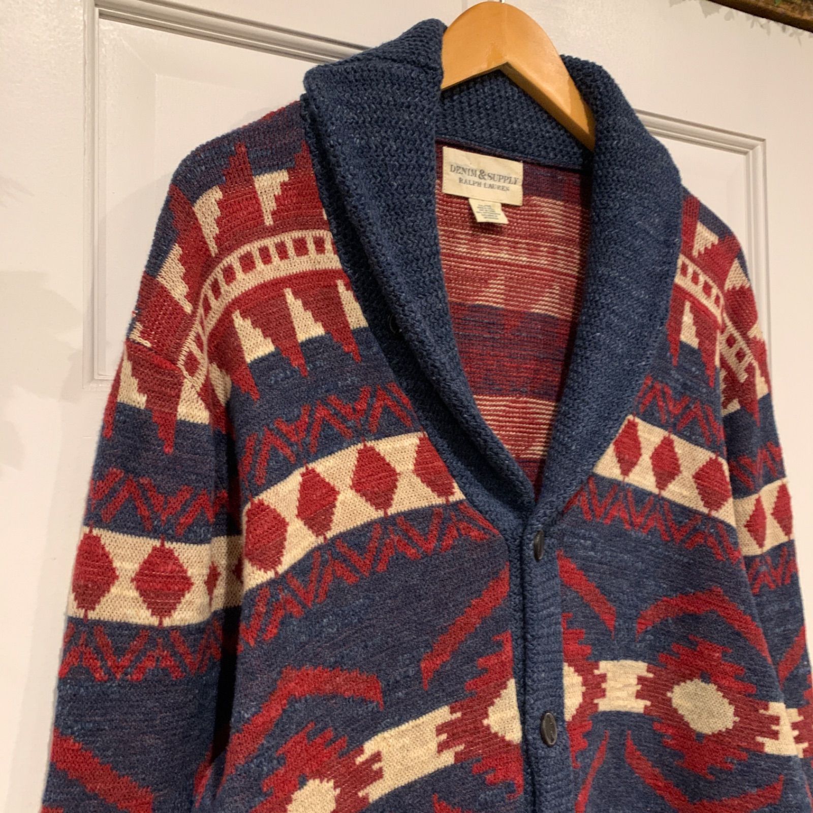 DENIM&SUPPLY RALPH LAUREN ネイティブ柄カーディガン ショールカラー