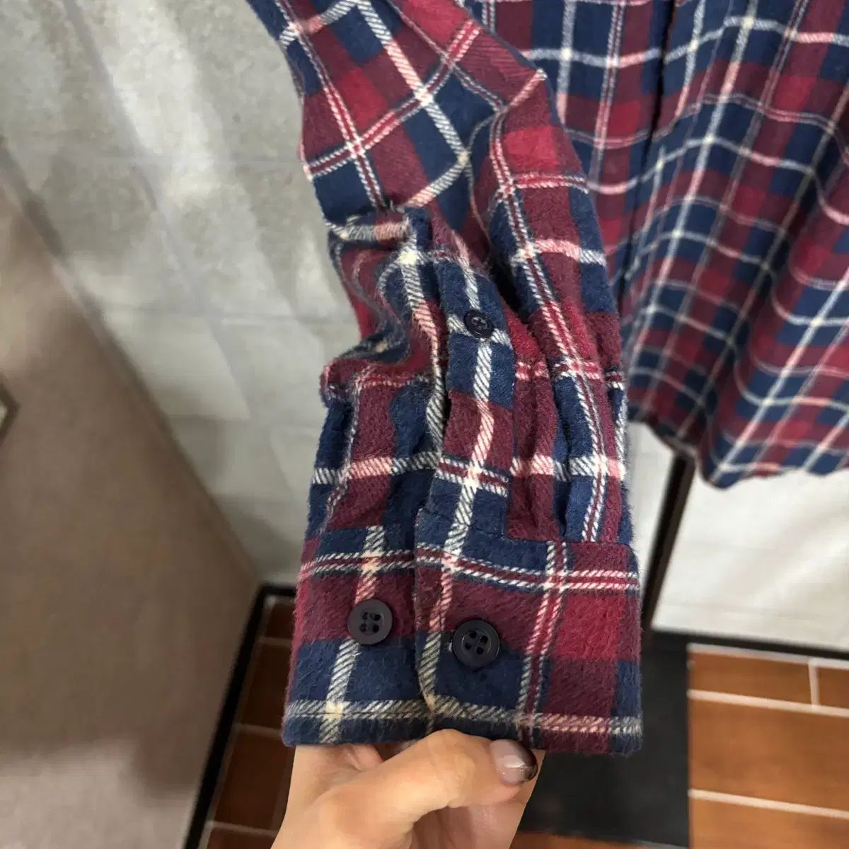 EN フランネル シャツ チェック柄 L-XL(ns140 シャツ