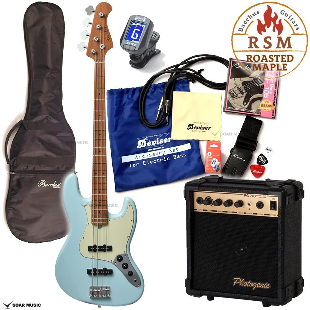 Bacchus バッカス BJB-1-RSM/M PTL-SOB エレキベース 初心者セット